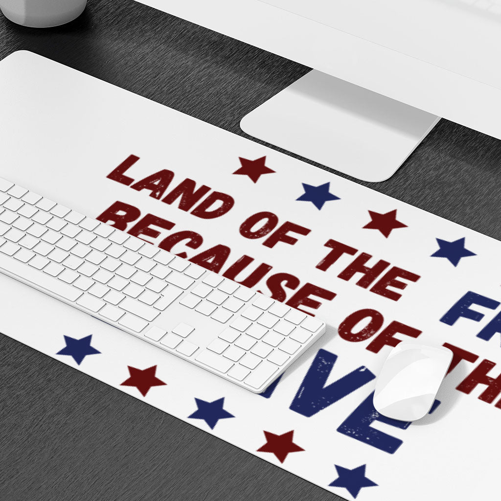 Land Of the Free Desk Mat - Patriotic Desk Pad - Best Print Laptop Desk Mat