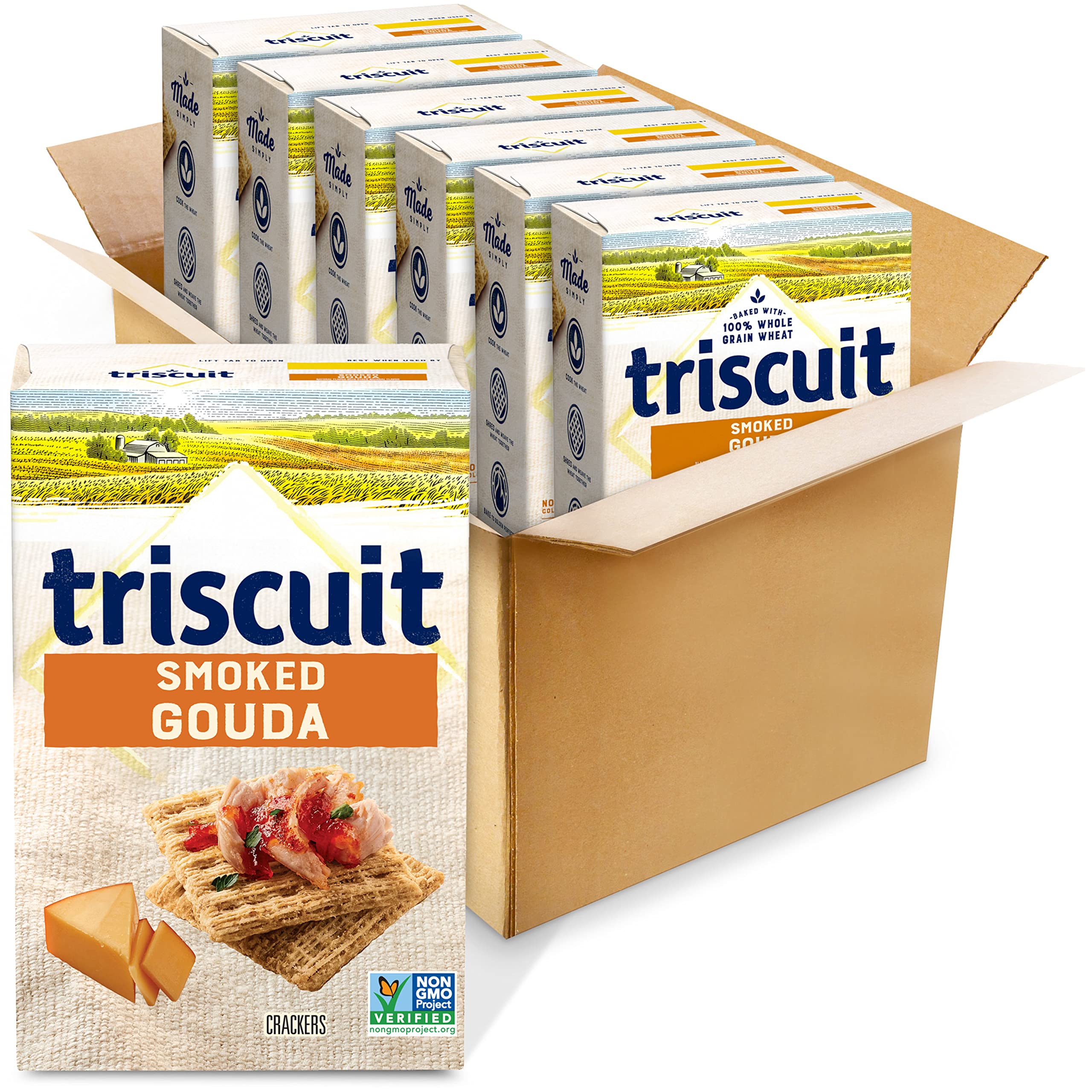 Triscuit Smoked Gouda Whole Grain Wheat Crackers, 8.5 Ounce (Pack of 6)