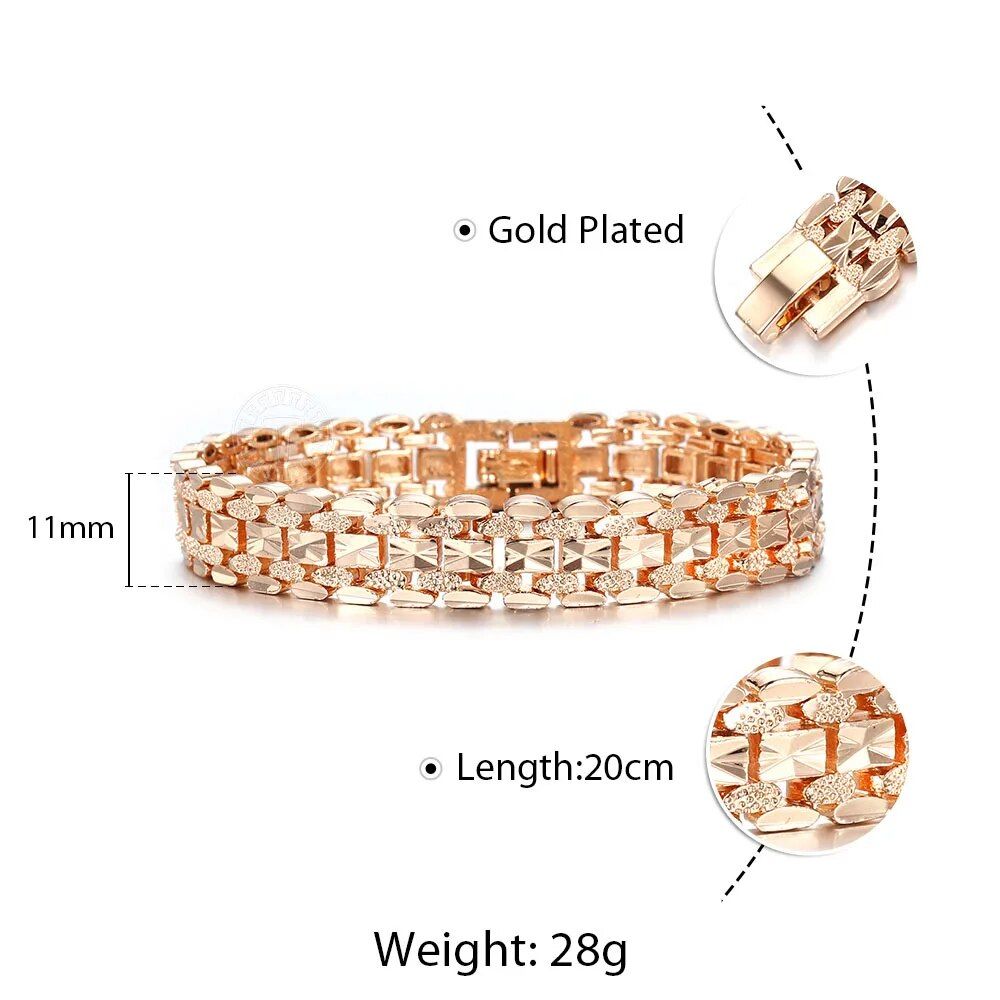 Elegant Rose Gold Heart Chain Bracelet for Women - Fashion Jewelry for Special Occasions