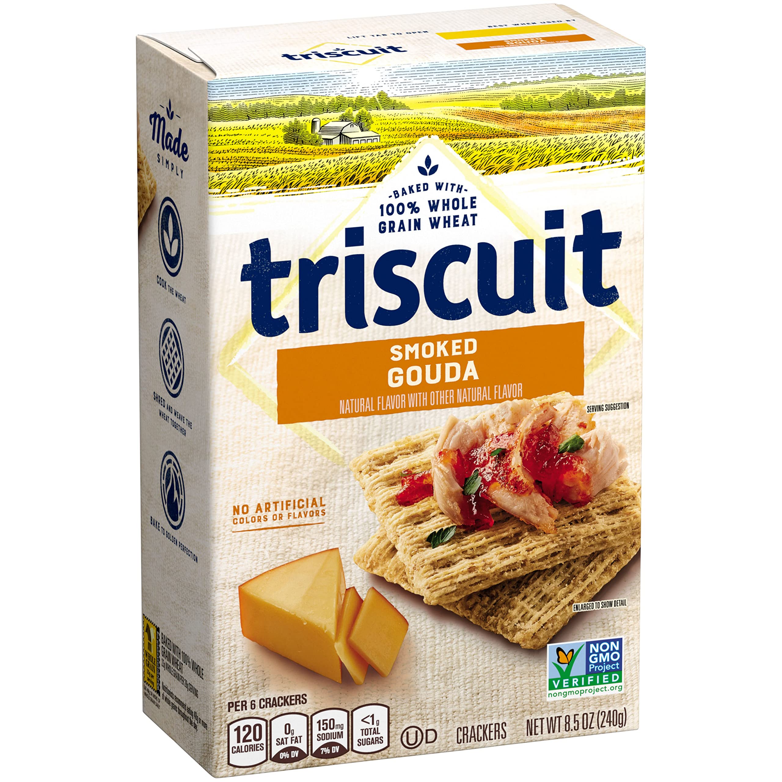 Triscuit Smoked Gouda Whole Grain Wheat Crackers, 8.5 Ounce (Pack of 6)