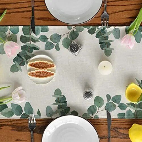 Versatile Eucalyptus Linen Table Runner for All Seasons