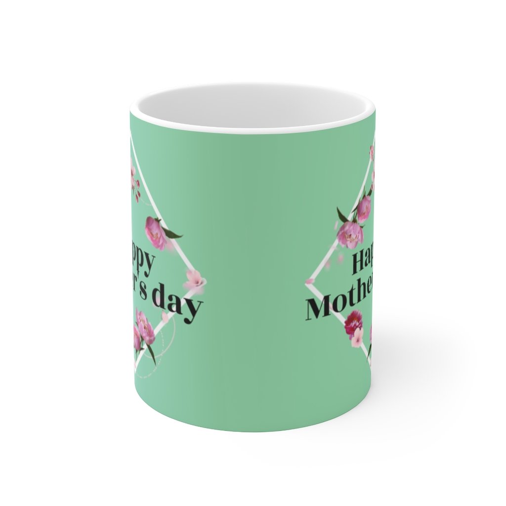 "Happy Mother's Day" Peony Theme Ceramic Mug, 11oz