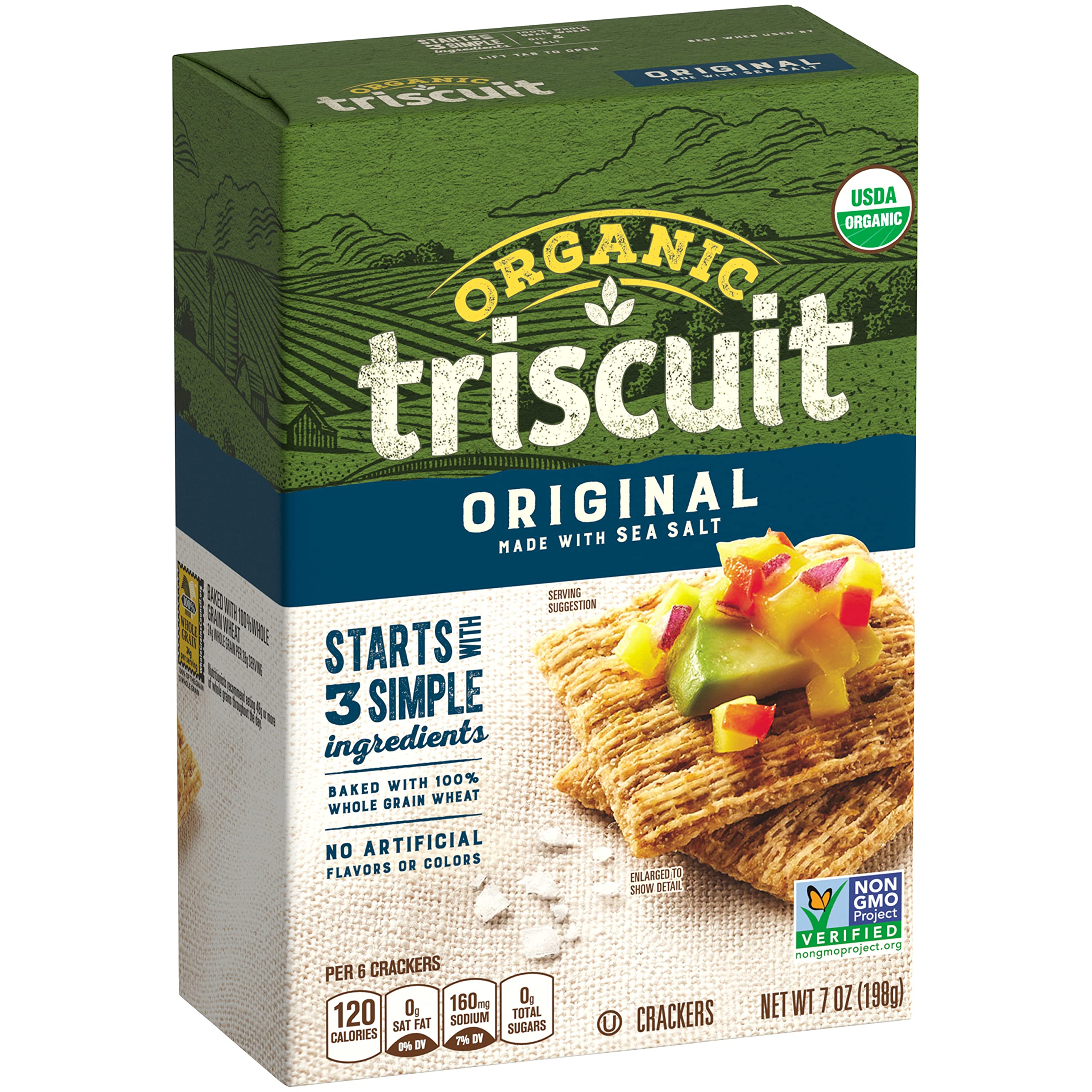 Triscuit Organic Original Whole Grain Wheat Crackers, Organic Crackers, Vegan Crackers, 6 - 7 oz Boxes