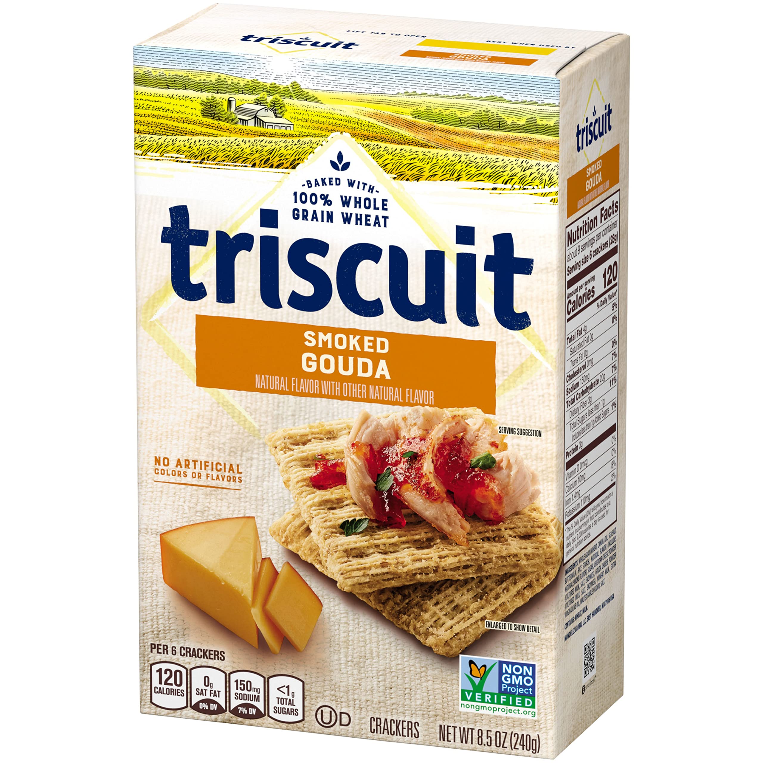 Triscuit Smoked Gouda Whole Grain Wheat Crackers, 8.5 Ounce (Pack of 6)