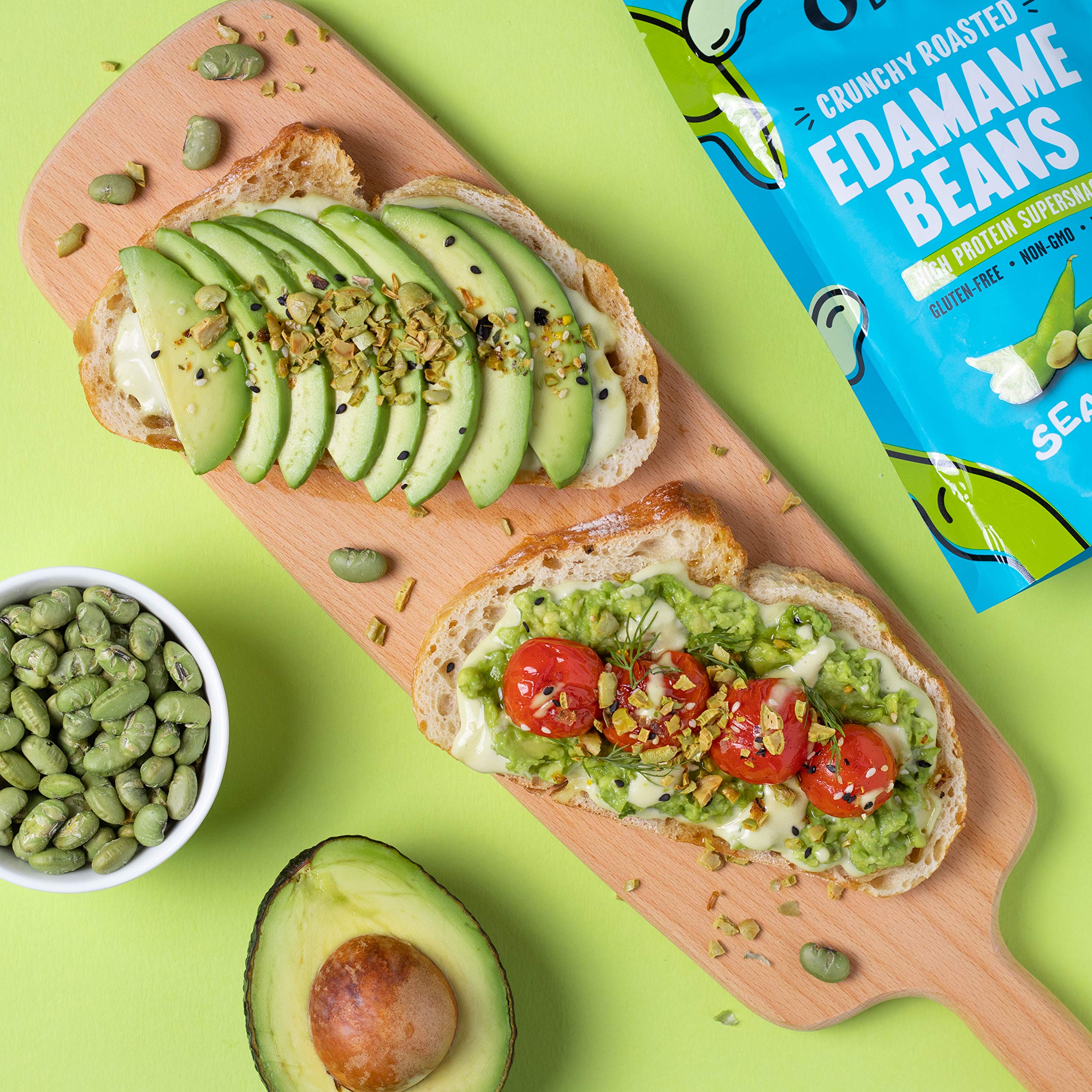 The Only Bean - Crunchy Roasted Edamame Beans (Sea Salt) - Keto Snacks (2g Net) - High Protein Healthy Snacks (14g Protein) - Low Carb & Calorie, Gluten-Free Snack, Vegan Keto Food - 4 oz (3 Pack)