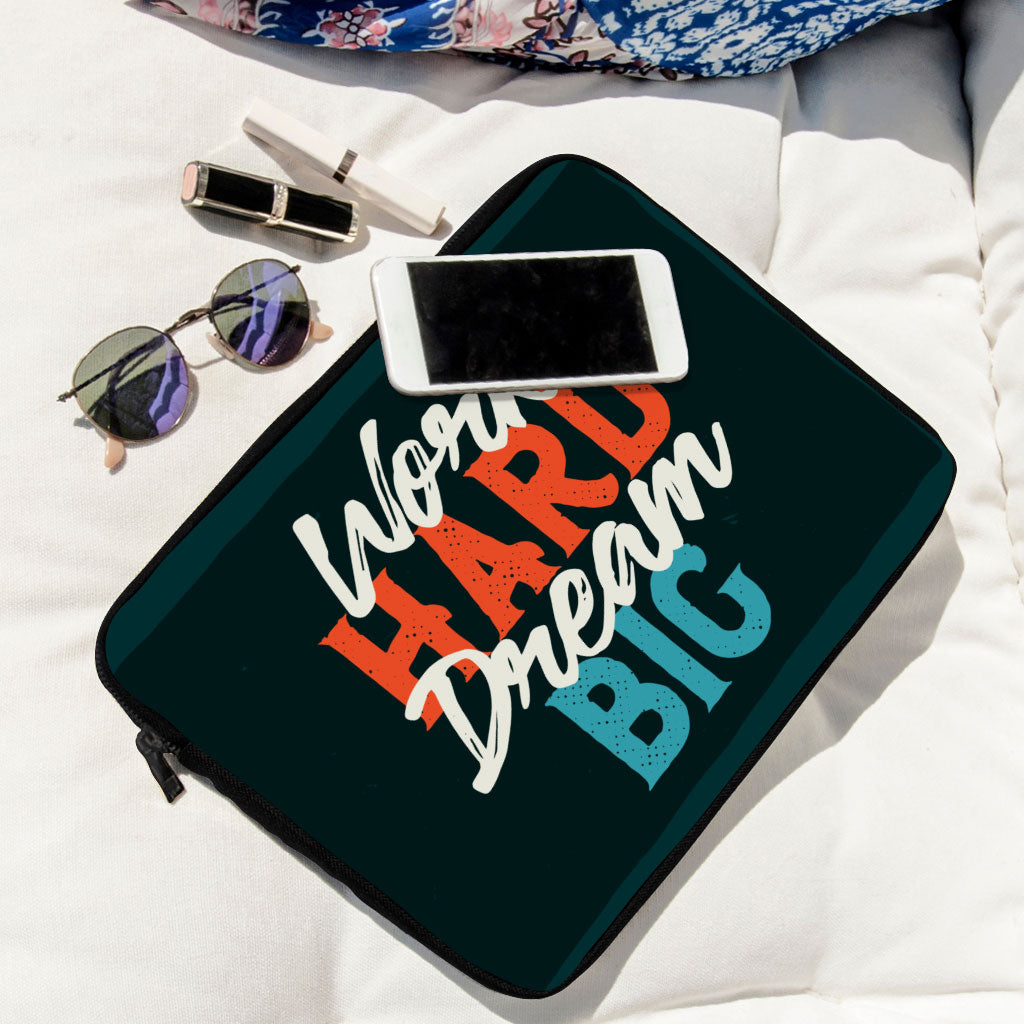 Work Hard Dream Big MacBook Pro 16" Sleeve - Motivational Laptop Sleeve - Cool MacBook Sleeve