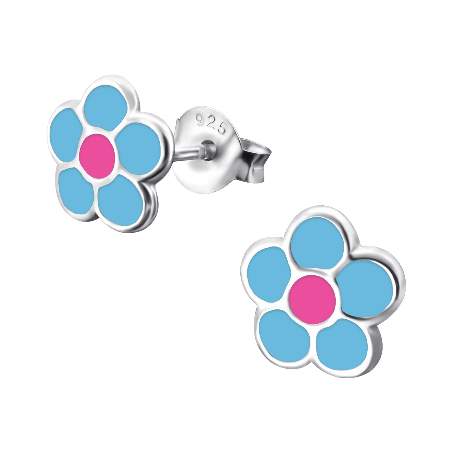 Girl's sterling silver s - Blue Flower | Blue Uranus