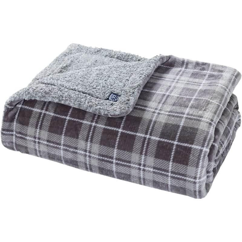 Luxury Plaid King Blanket with Sherpa Reverse