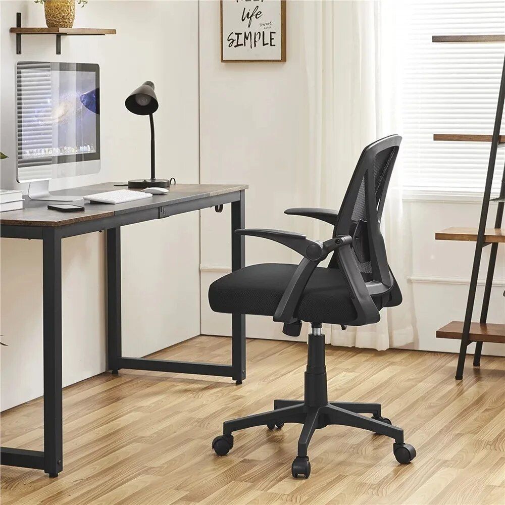 Ergonomic Mesh Office Chair with Flip-up Armrests - Ideal for Home and Office Use