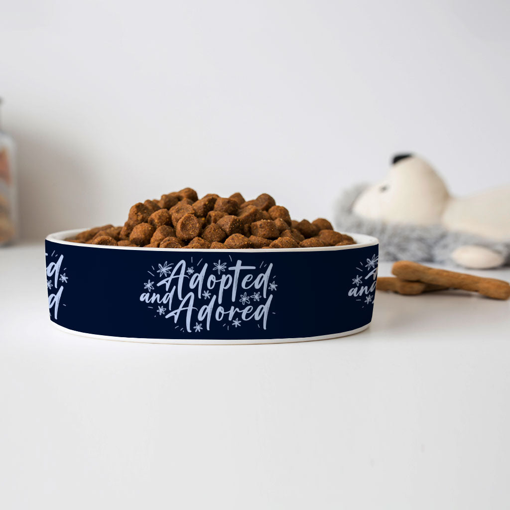 Adopted Pet Bowl - Cute Dog Bowl - Trendy Pet Food Bowl