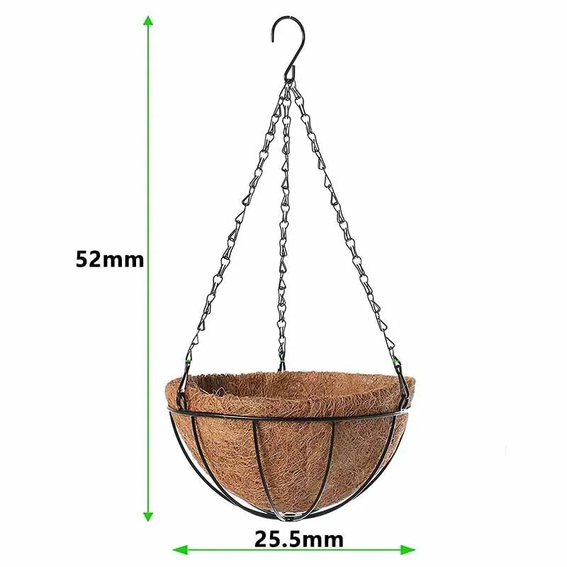 Elegant Metal Hanging Planter Baskets with Coconut Liner - Versatile Indoor/Outdoor Decor