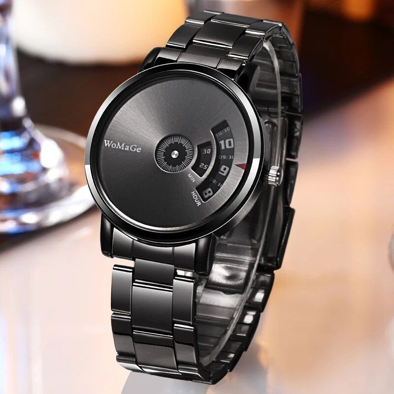 Luxury Stainless Steel Turntable Watch for Men