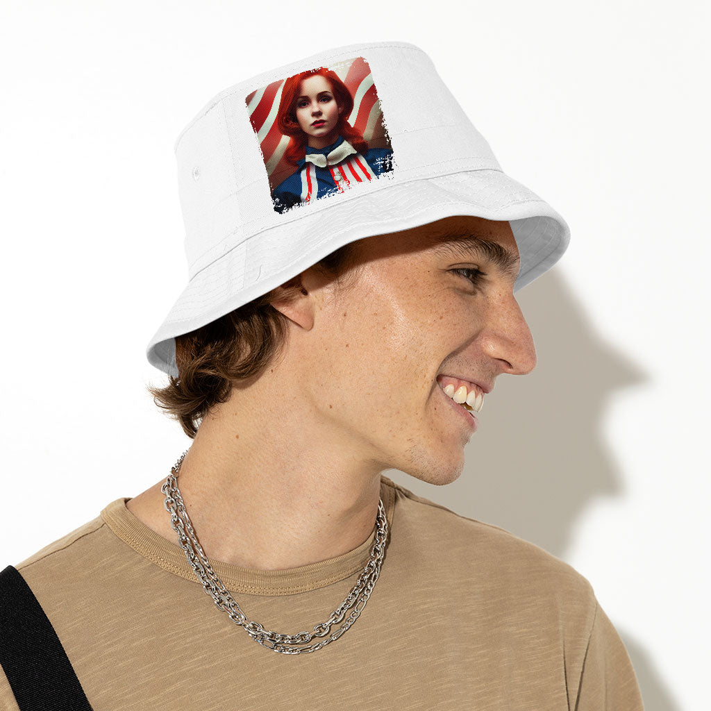 Patriotic Design Bucket Hat - Art Print Hat - Themed Bucket Hat