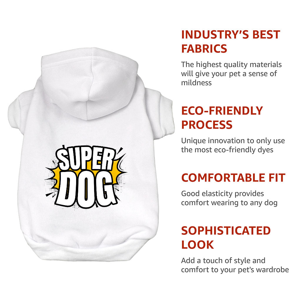 Super Dog Hoodie - Colorful Dog Coat - Graphic Dog Clothing