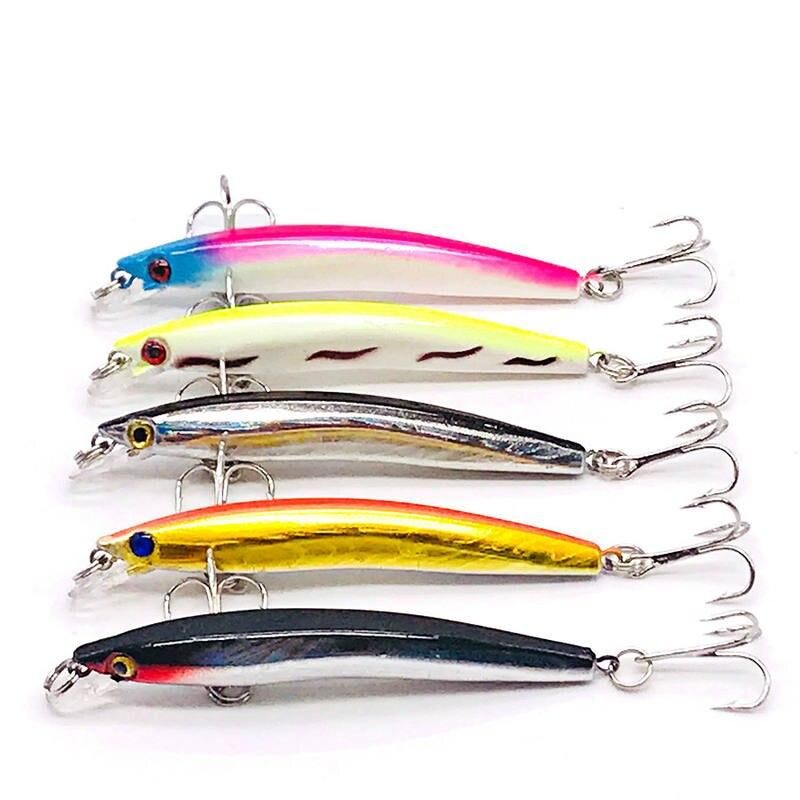 8cm Topwater Minnow Fishing Lure with 3D Eyes and Dual Hooks