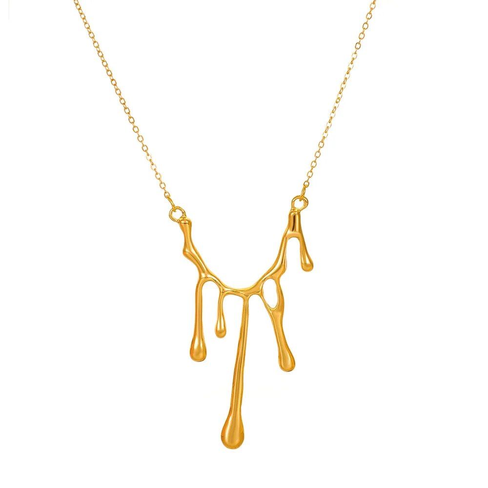 Elegant Drop Shape Yarn Pendant Necklace