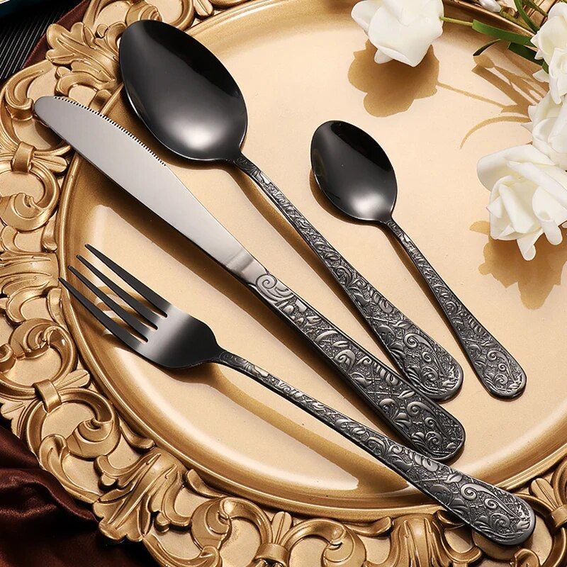 Golden Elegance 24-Piece Cutlery Set