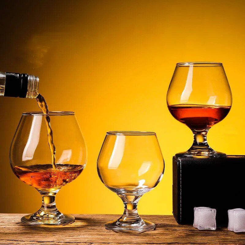 Elegant 2-Piece Glass Wine & Whiskey Cup Set - Versatile for All Beverages