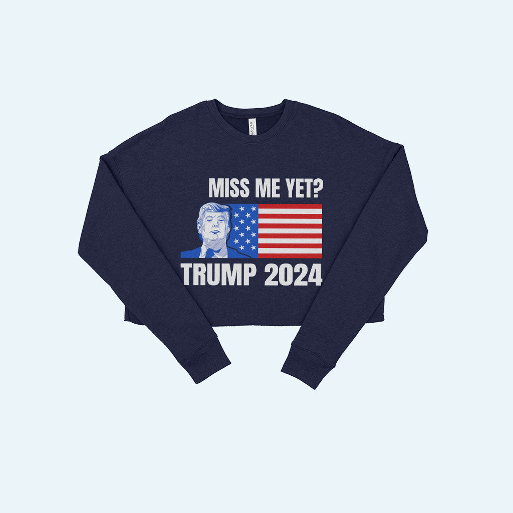 Women's Cropped Fleece Donald J Trump Sweatshirt