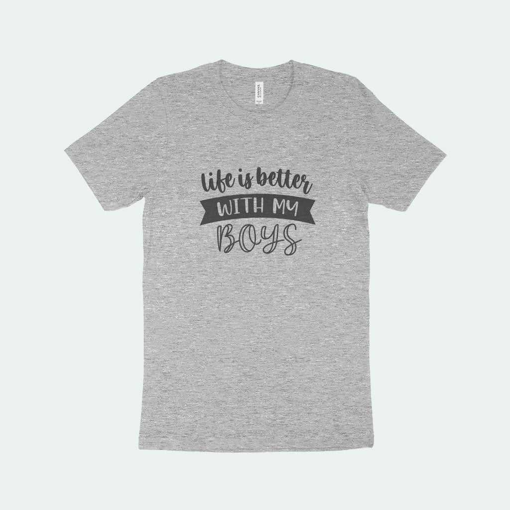 Life is Better with My Boys Women's Jersey T-Shirt Made in USA