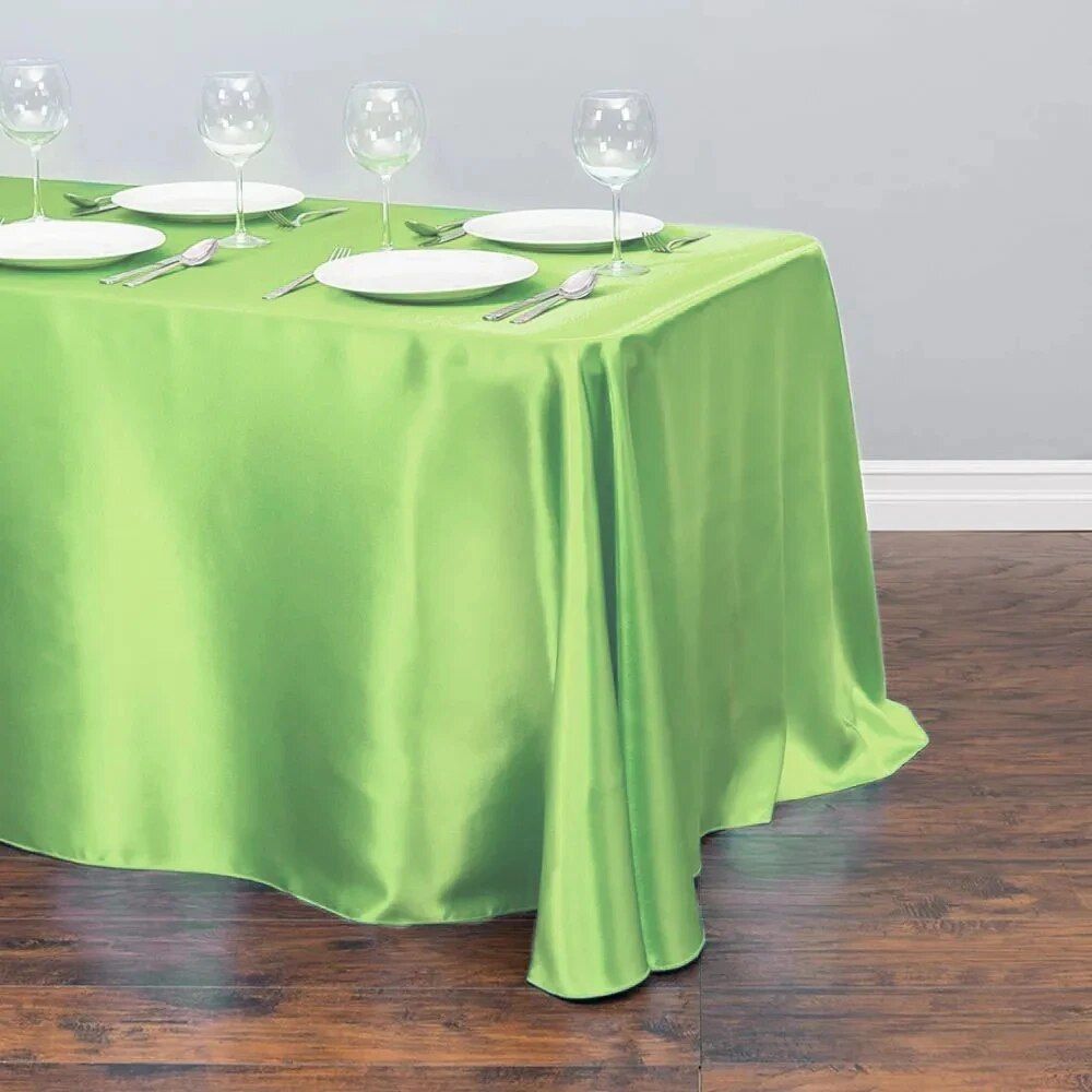 Elegant Solid Color Satin Tablecloth - Versatile for Weddings, Banquets, and Parties