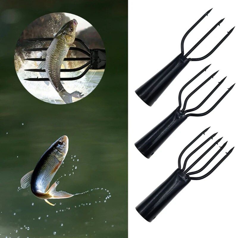 Versatile Spring Steel Fishing Harpoon - 3/4/5 Prong Fishing Fork Gaff