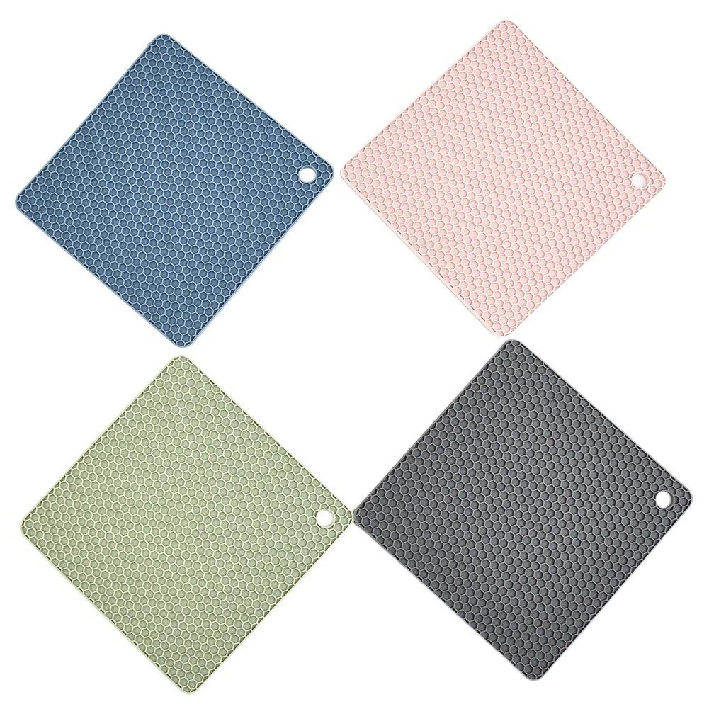 Heat-Resistant Silicone Placemat - Non-Slip Square Table Mat for Kitchen