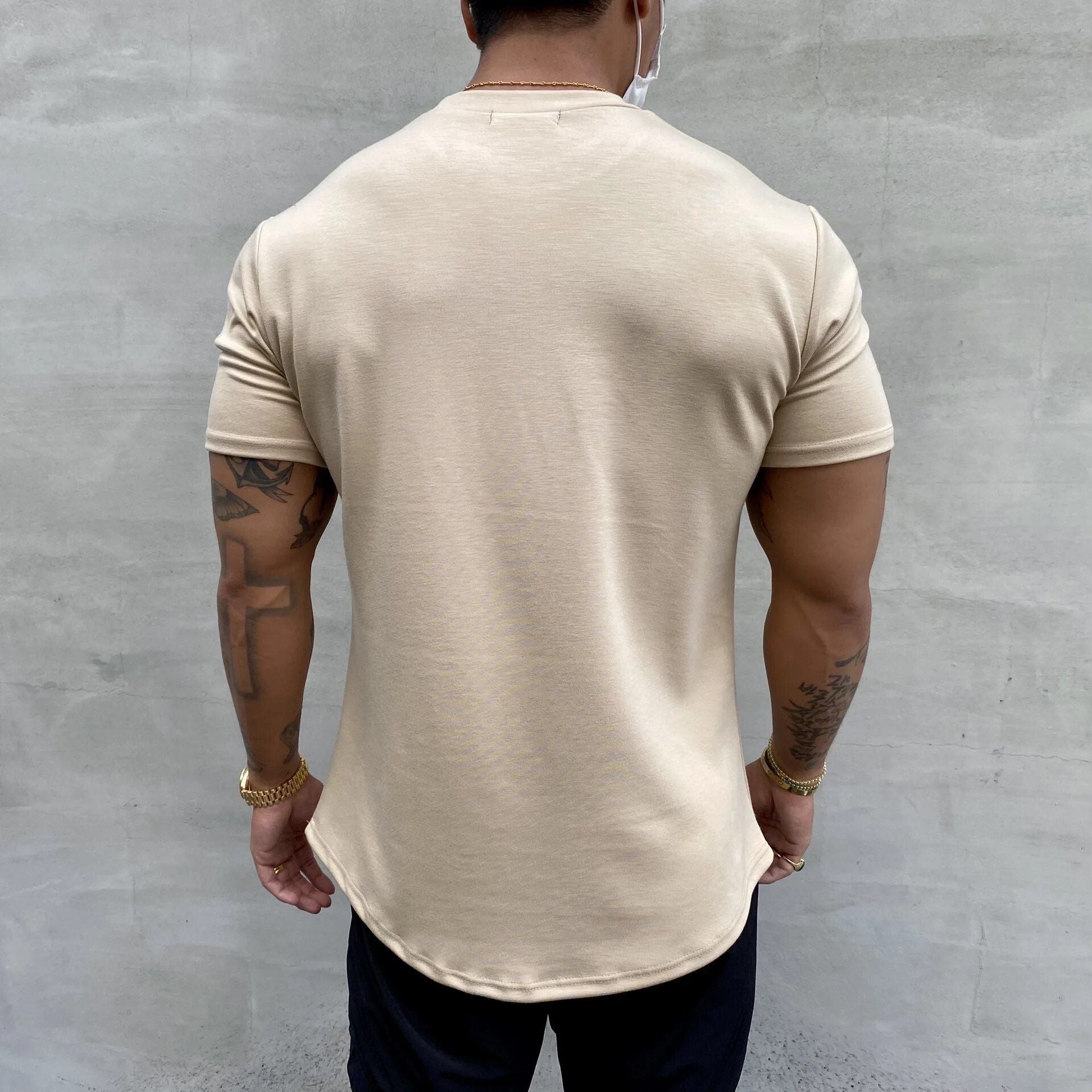 Summer Slim-Fit Sports Tee: Men's Cotton Muscle-Show Top