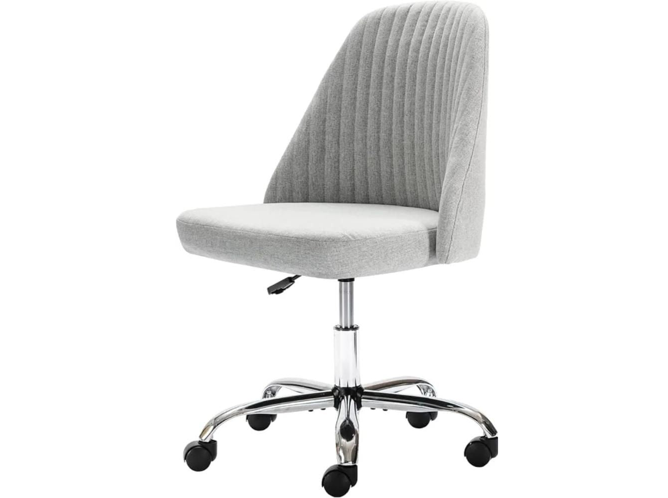 Modern Adjustable Twill Upholstered Office Chair - Low Back, Swivel Vanity Desk Chair