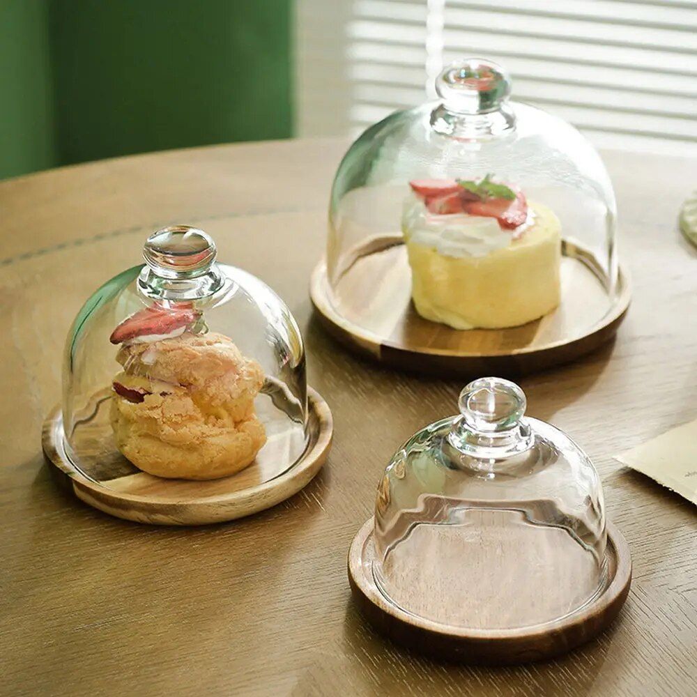 Cover Cake Dome Glass Platter Stand - Elegant Dessert Display