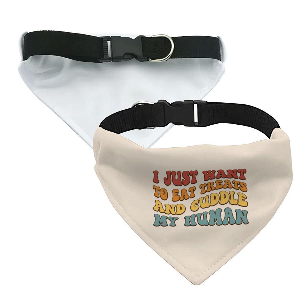 Cuddle My Human Pet Bandana Collar - Unique Scarf Collar - Print Dog Bandana