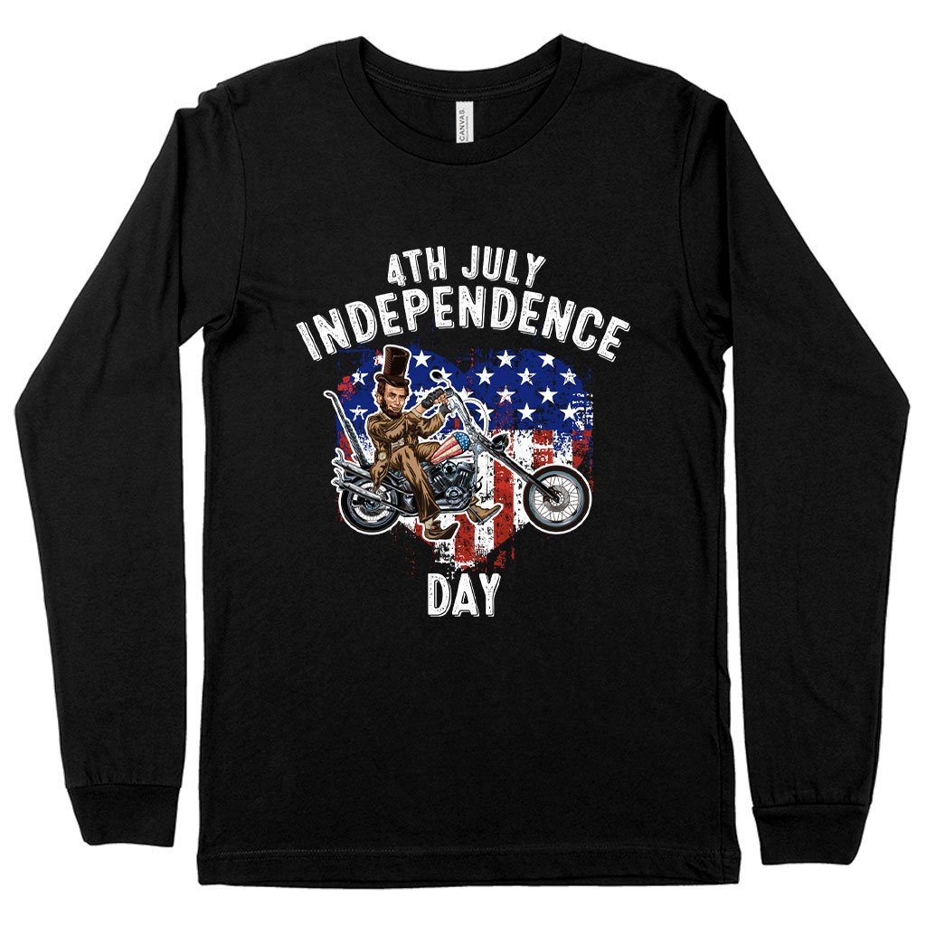 Independence Day Long Sleeve T-Shirt - Patriotic T-Shirts - Independence Day T-Shirt for Men