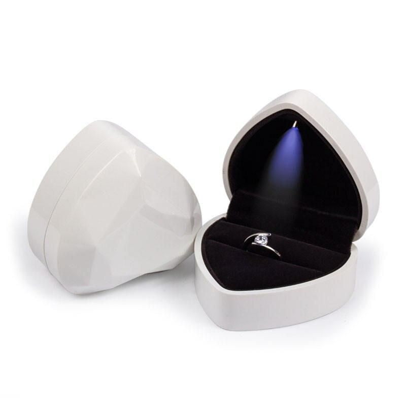 Enchanting LED Heart-Shaped Ring Box - Elegant Jewelry Presentation Case