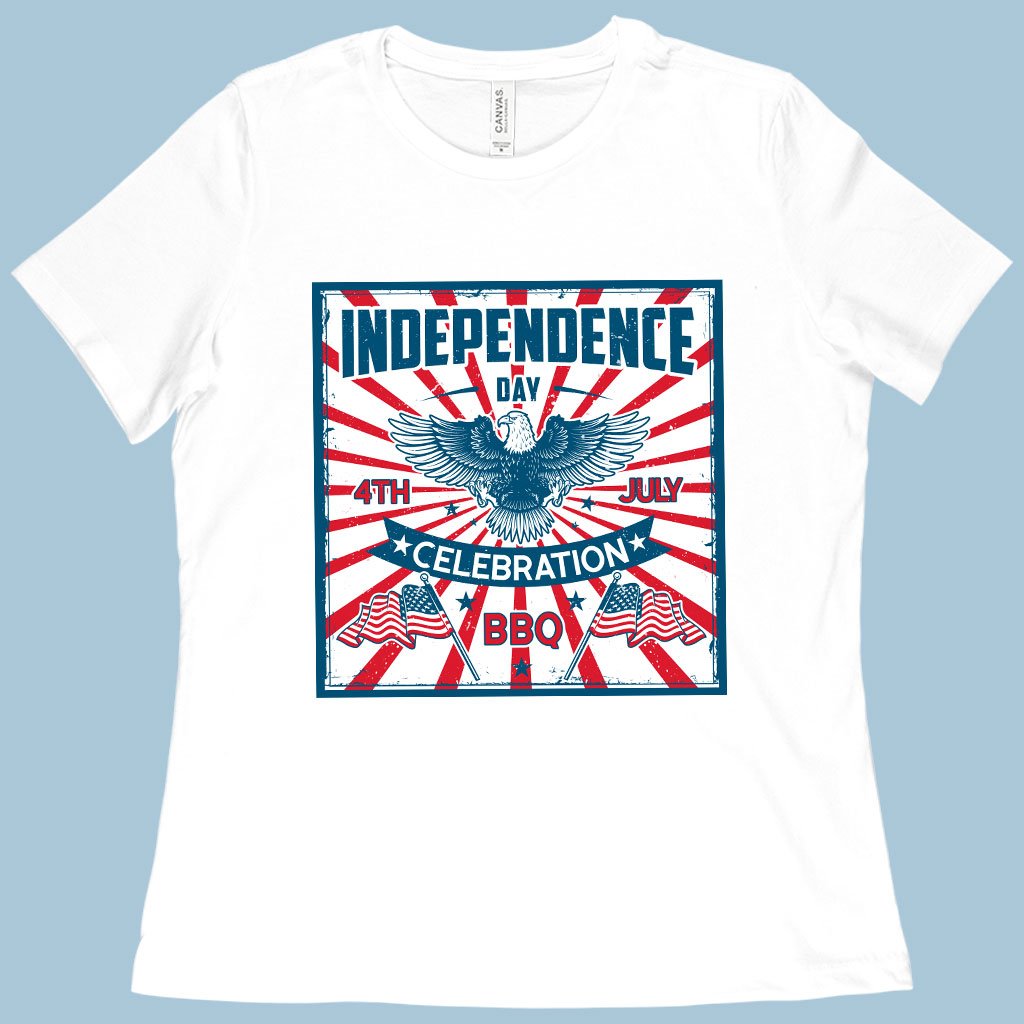 Women's Independence Day Celebration T-Shirt - Vintage Independence Day T-Shirt - Patriotic T-Shirt