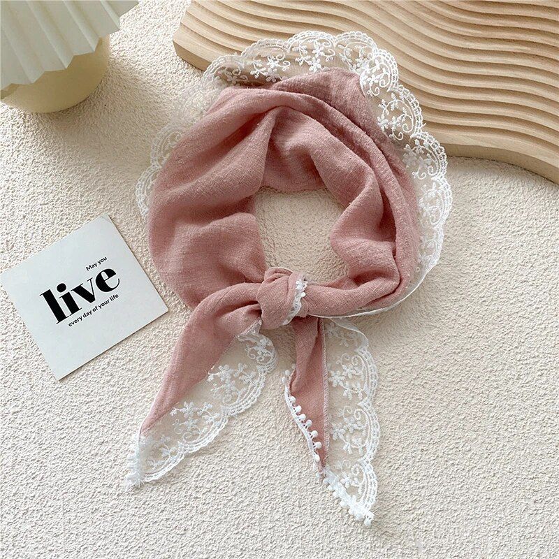 Elegant Multicolor Lace Triangle Scarf