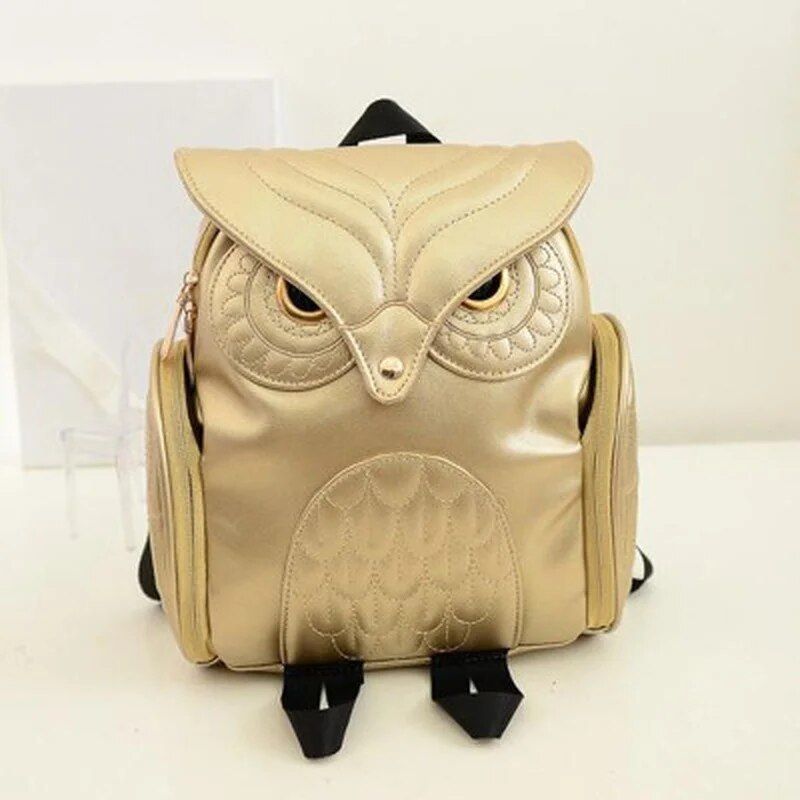 Chic Owl-Embossed PU Leather Backpack - Fashionable Women's Travel Satchel