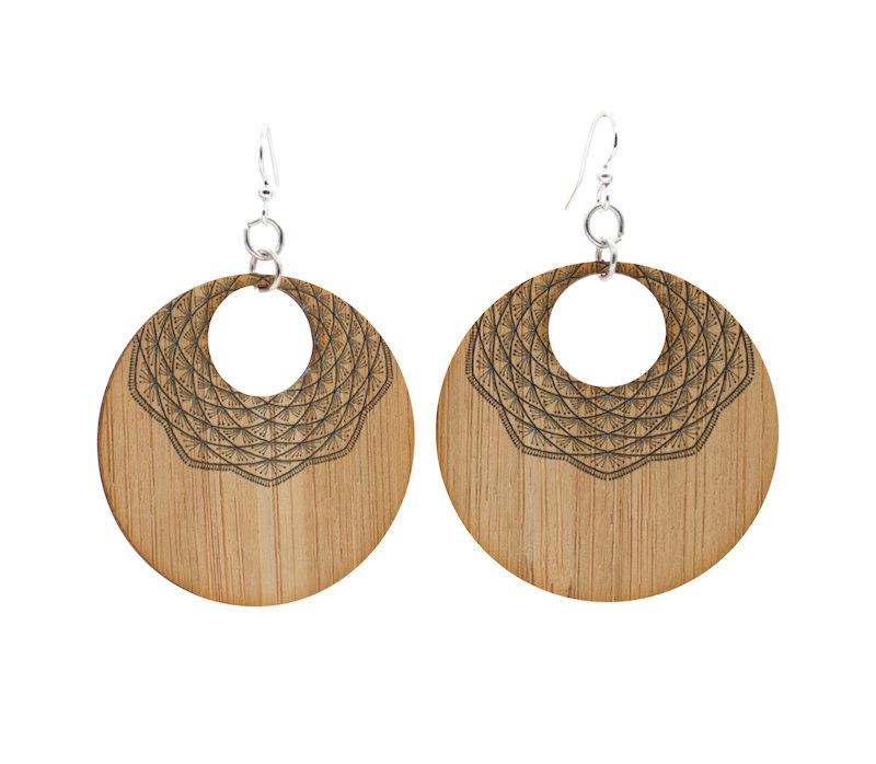 Madala Bamboo Earrings #964 | Red Sunflower