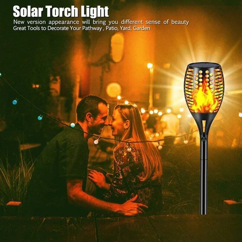 Solar Flame Torch Light Flickering Light Waterproof Garden Decoration