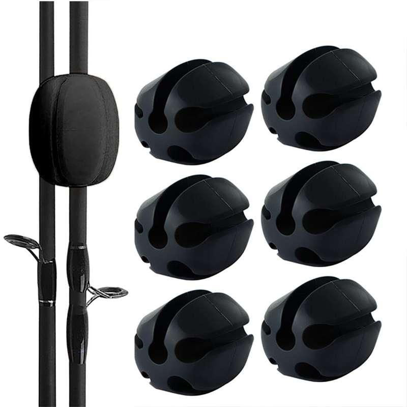 Multi-Size Silicone Fishing Rod Holder Straps - 6 Piece Set