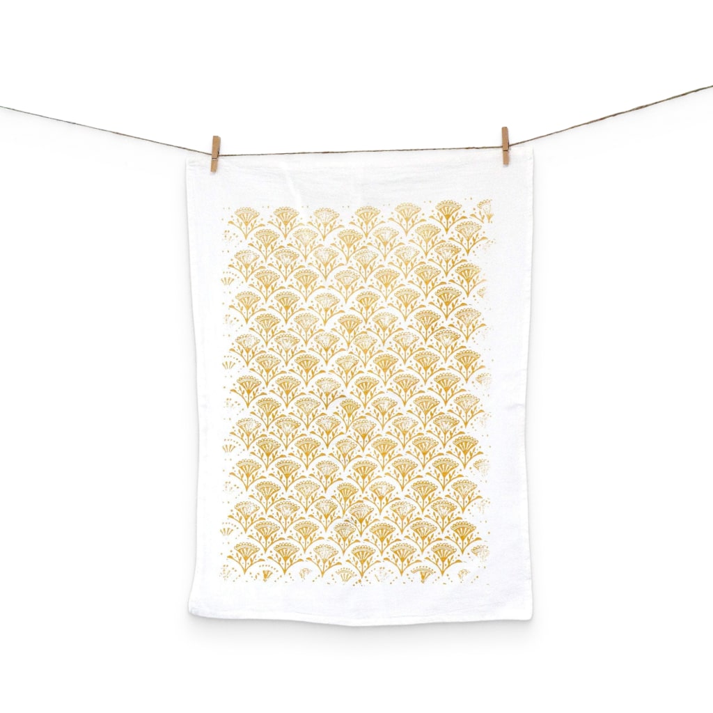 Goldenrod Floral Tea Towel