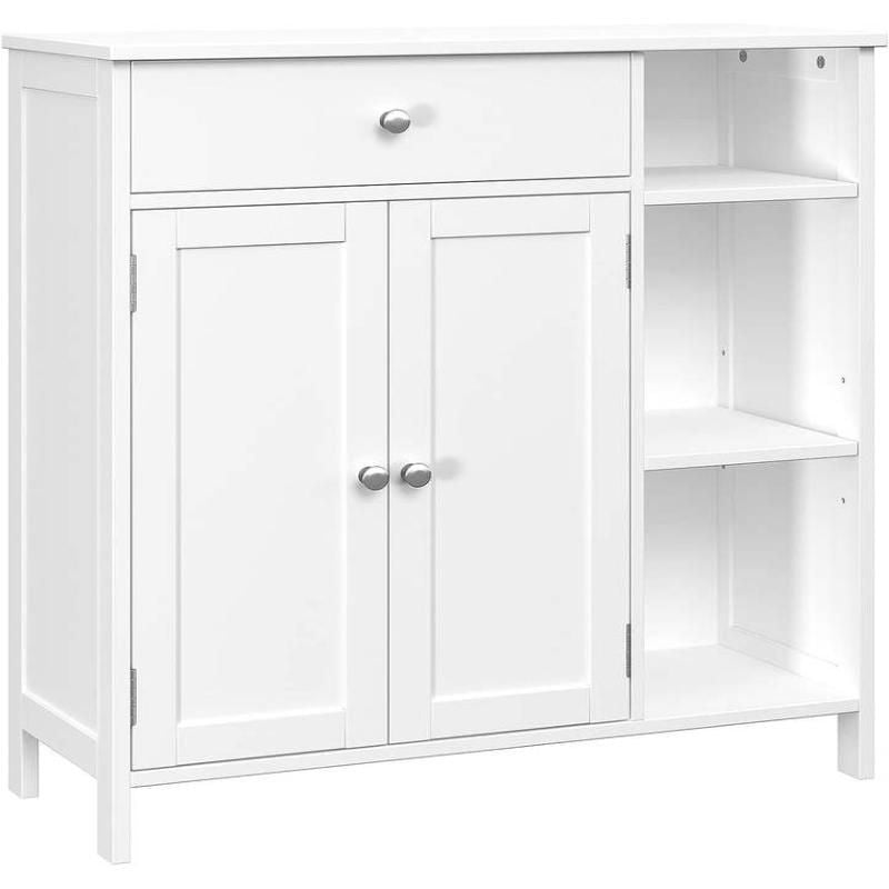 Freestanding Bathroom and Living Room Storage Cabinet with Adjustable Shelf and Drawer