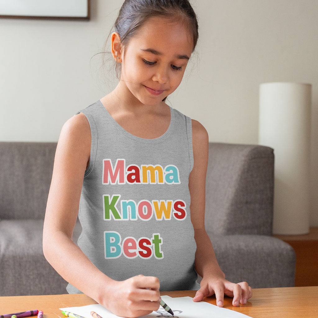 Mama Knows Best Kids' Jersey Tank - Colorful Sleeveless T-Shirt - Cute Kids' Tank Top