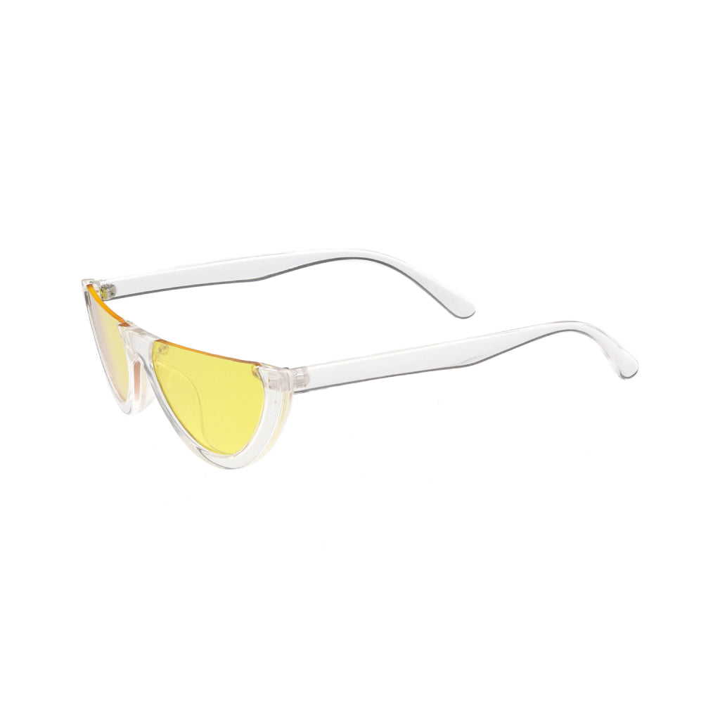 Women’s Yellow Retro Half-Frame Sunglasses