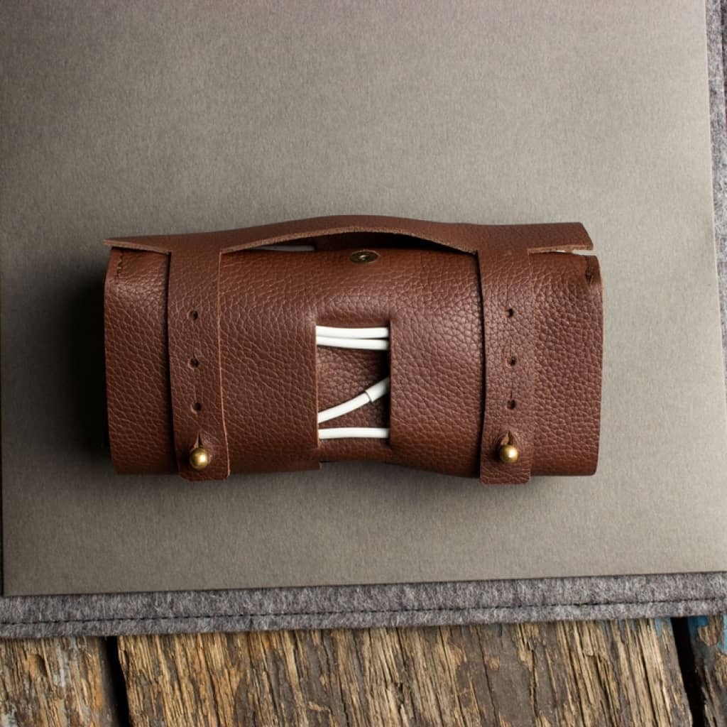 Brown Leather Cord Wrap