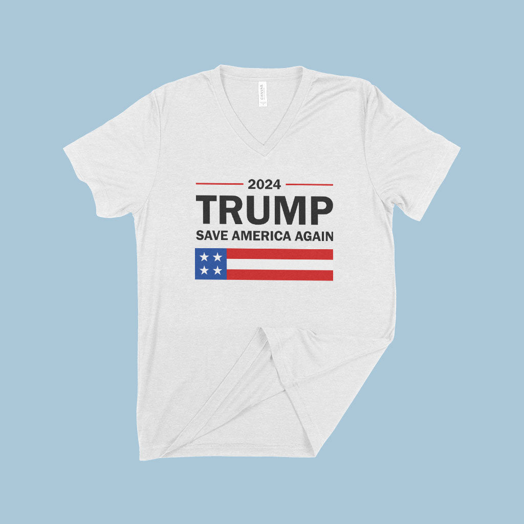 Triblend V-Neck Trump T-Shirt - Cool Trump T-Shirts