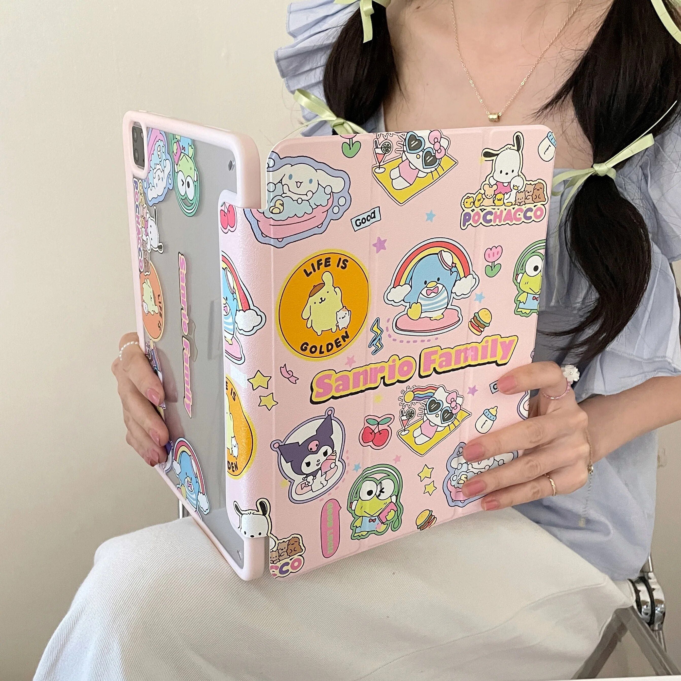 Chic Hello Kitty Kuromi iPad Case with Pen Slot