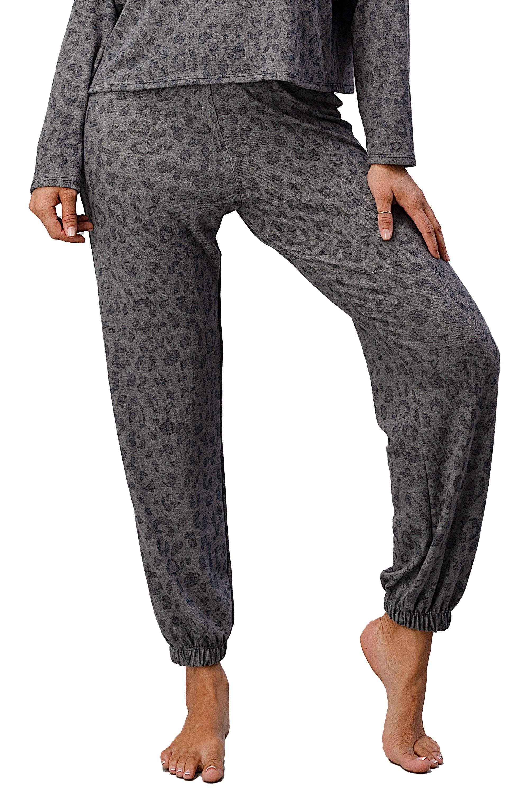 Leopard Jogger Set Lounge Wear Set PJ Pajama Set