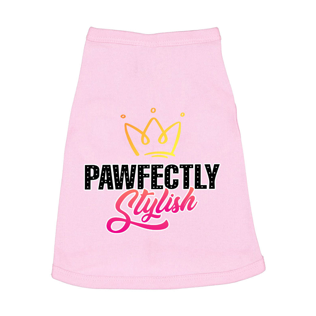 Pawfectly Stylish Dog Sleeveless Shirt - Crown Dog Shirt - Printed Dog Clothing