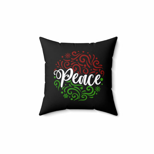 Uniquely You Throw Pillow Cover, Peace Christmas Holiday Print 2-Sided