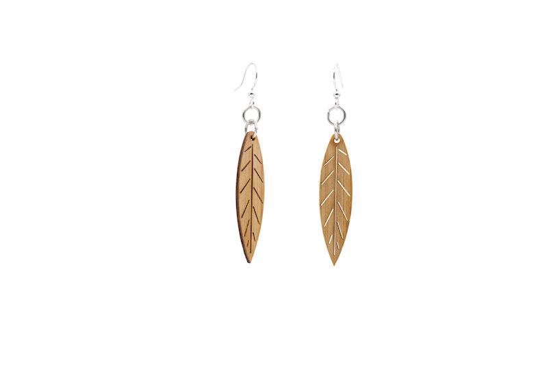 Small Leaf Bamboo Earrings #974 | Red Sunflower